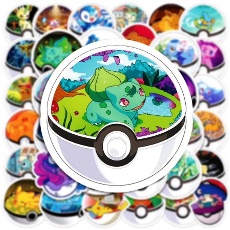 Autocollants Pokéball (10/30/50 pièces)