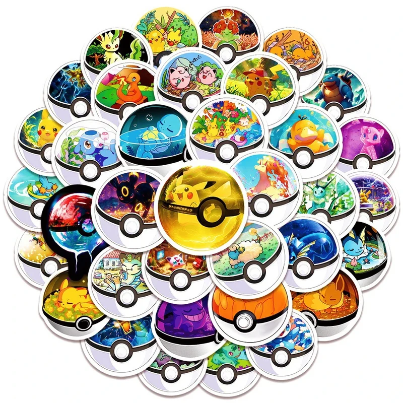 Autocollants Pokéball (10/30/50 pièces)