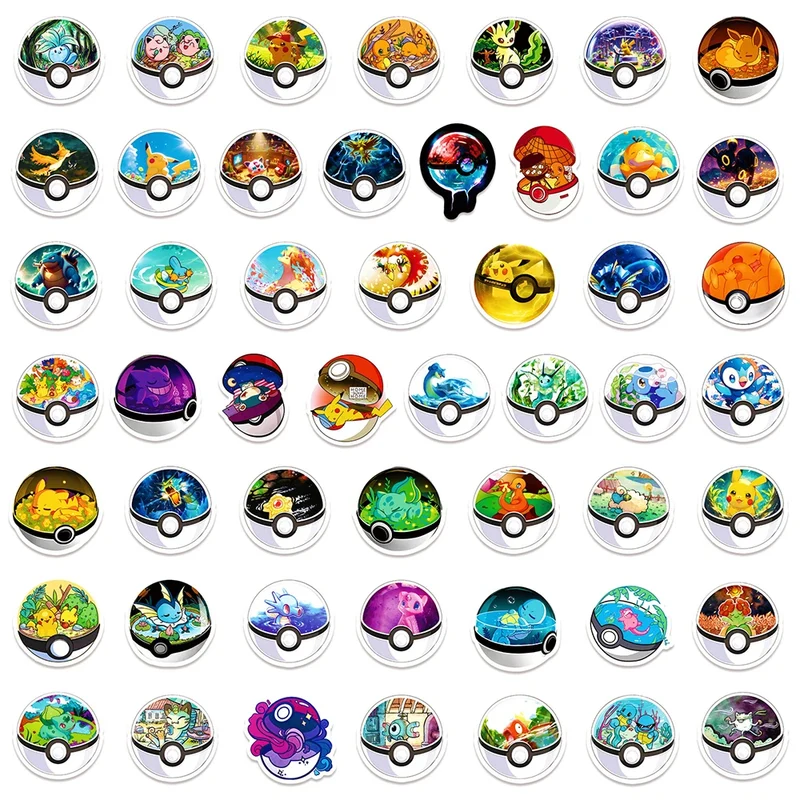 Autocollants Pokéball (10/30/50 pièces)