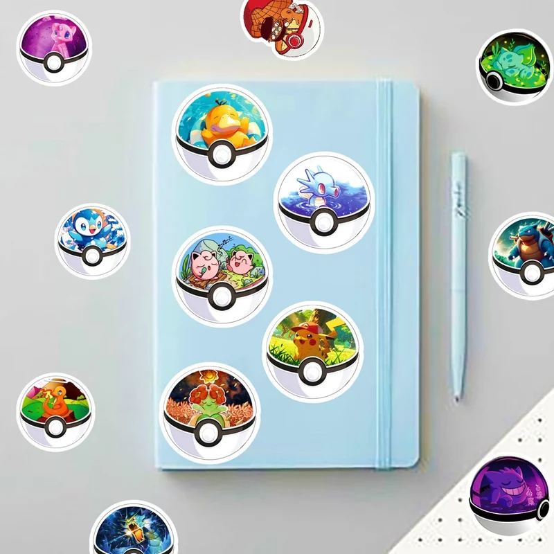 Autocollants Pokéball (10/30/50 pièces)