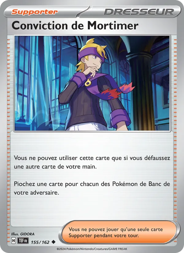 Conviction de Mortimer 155/162 — EV05 – Forces Temporelles — Carte Pokémon française
