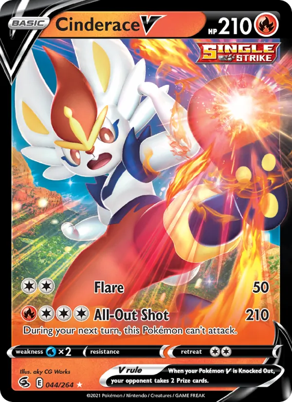 Pyrobut V 44/264 — SWSH8 – Fusion Strike — Carte Pokémon anglaise