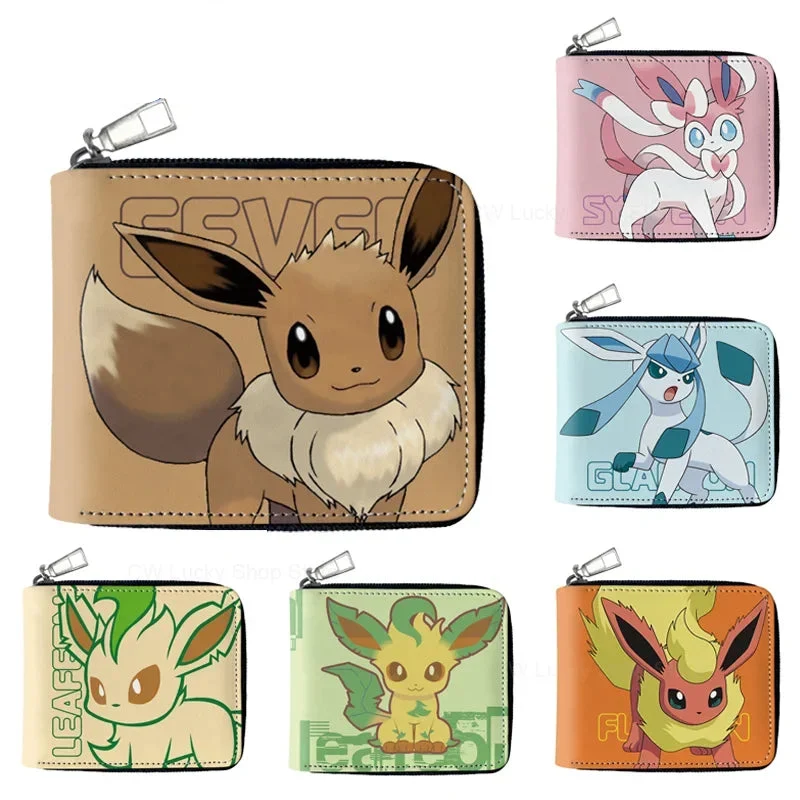 Petit portefeuille zippé Eevee Evolutions