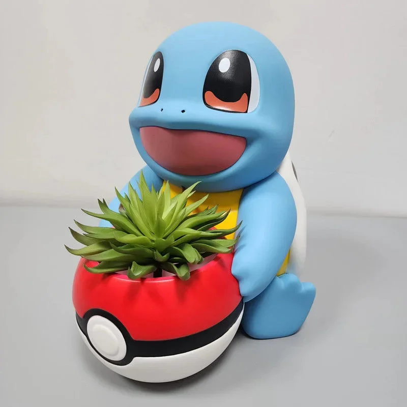 Figurine Carapuce avec un pot au look Pokéball