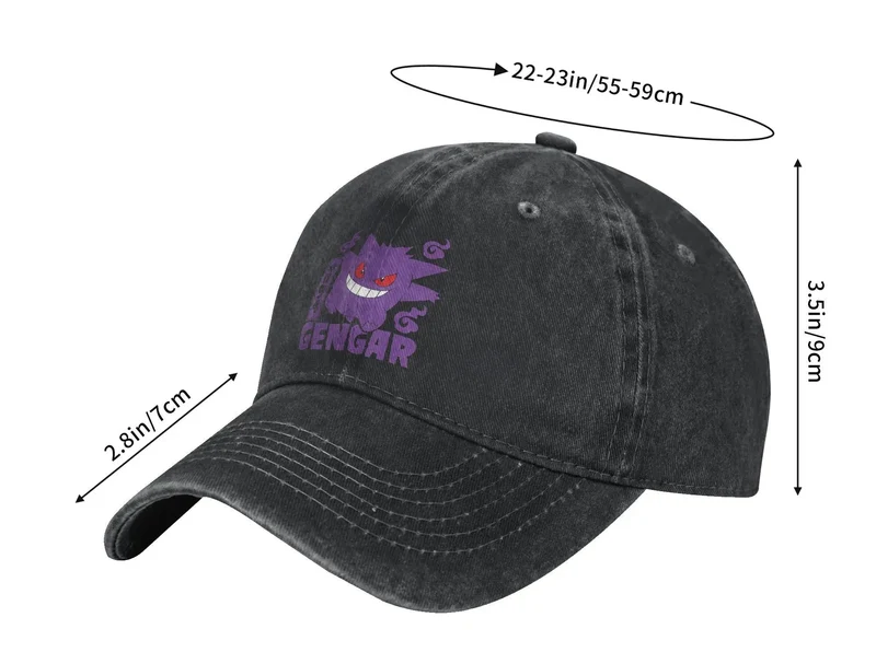 Casquettes d'été Pokémon sombres avec Gengar et autres motifs