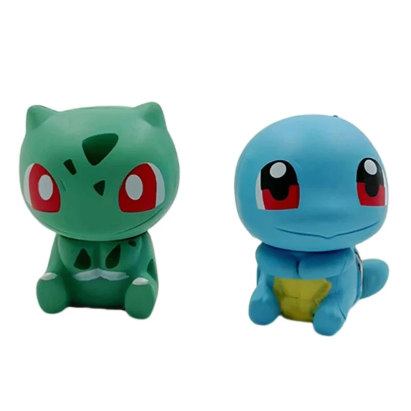 Figurines Pokémon mignonnes dans un pack de 6 (Pikachu, Évoli, Salamèche, Carapuce, Bulbizarre et Ronflex)