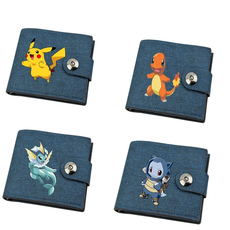 Portefeuille en toile avec motifs Pokémon