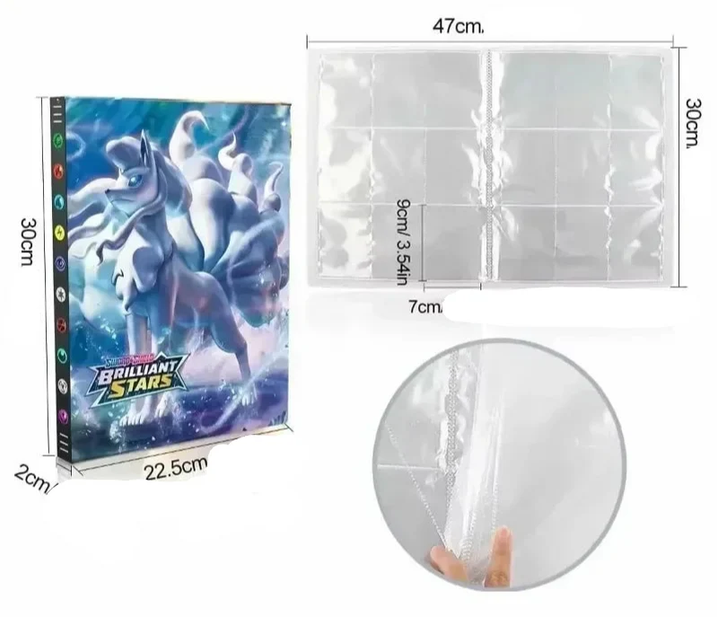 Album de collection pouvant contenir jusqu'à 540 cartes Pokémon avec motif Evoli