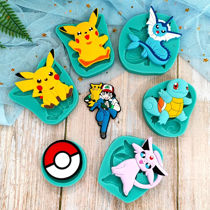 Moules en silicone Pokémon Pikachu, Pokeball et autres pour la pâtisserie, etc.