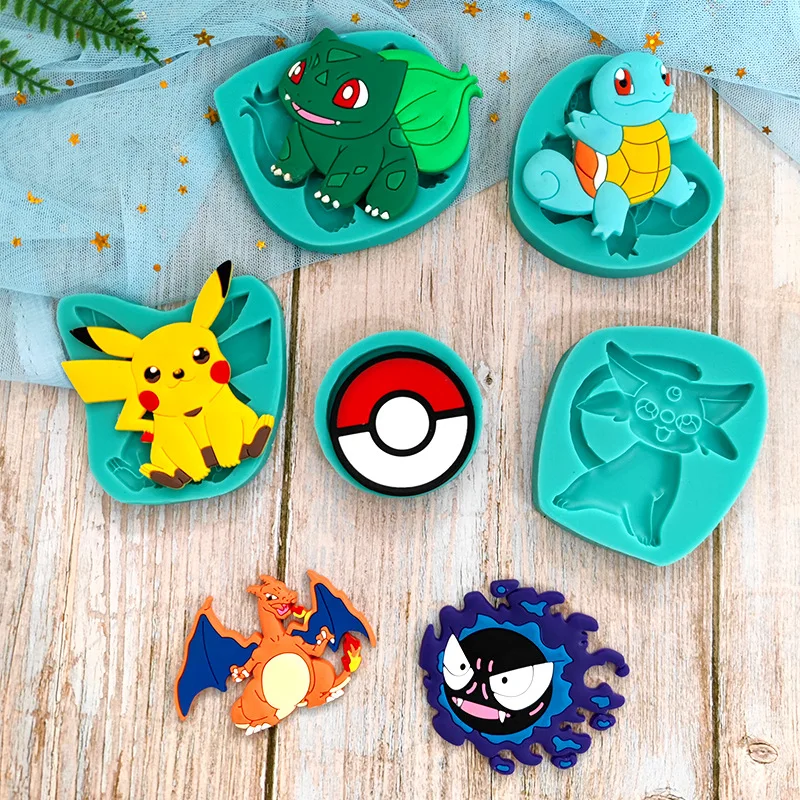 Moules en silicone Pokémon Pikachu, Pokeball et autres pour la pâtisserie, etc.