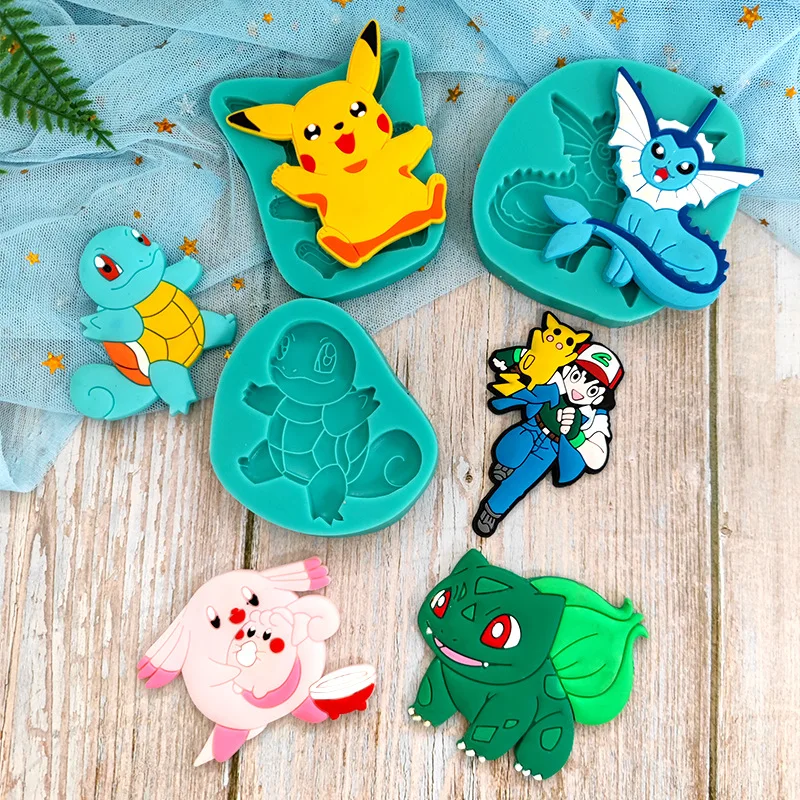 Moules en silicone Pokémon Pikachu, Pokeball et autres pour la pâtisserie, etc.