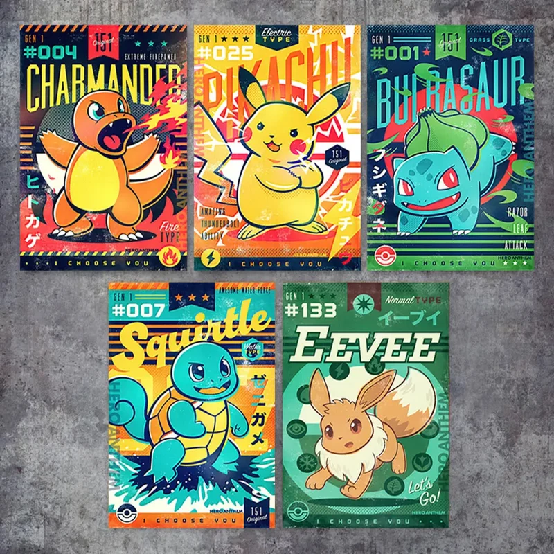 Affiche sur toile Pokémon vintage – Votre mur dans le style ultime de Pokémon