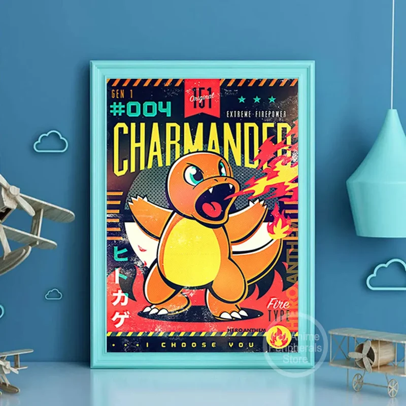 Affiche sur toile Pokémon vintage – Votre mur dans le style ultime de Pokémon