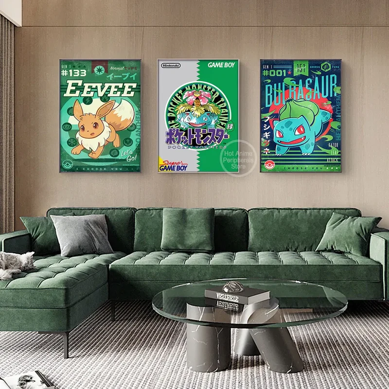 Affiche sur toile Pokémon vintage – Votre mur dans le style ultime de Pokémon