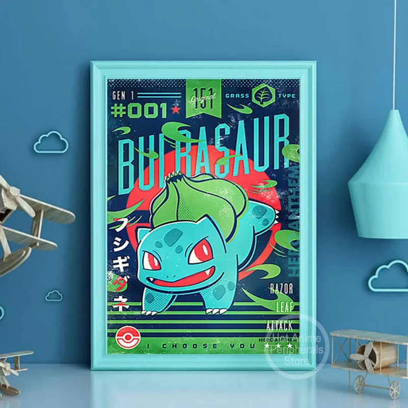 Affiche sur toile Pokémon vintage – Votre mur dans le style ultime de Pokémon
