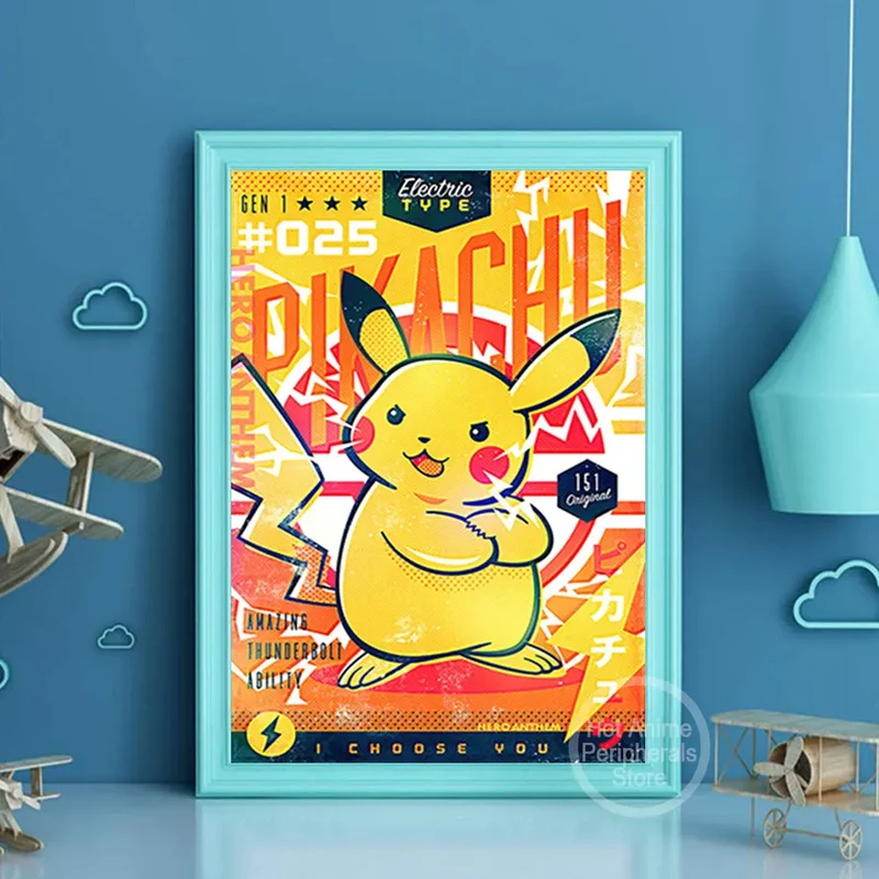 Affiche sur toile Pokémon vintage – Votre mur dans le style ultime de Pokémon