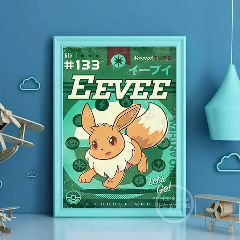 Affiche sur toile Pokémon vintage – Votre mur dans le style ultime de Pokémon