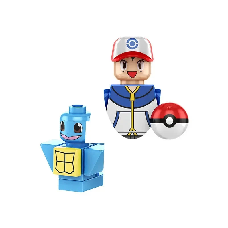 Figurines de dresseurs Pokémon Mini-Block avec Pokeball
