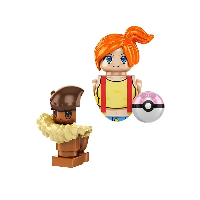 Figurines de dresseurs Pokémon Mini-Block avec Pokeball