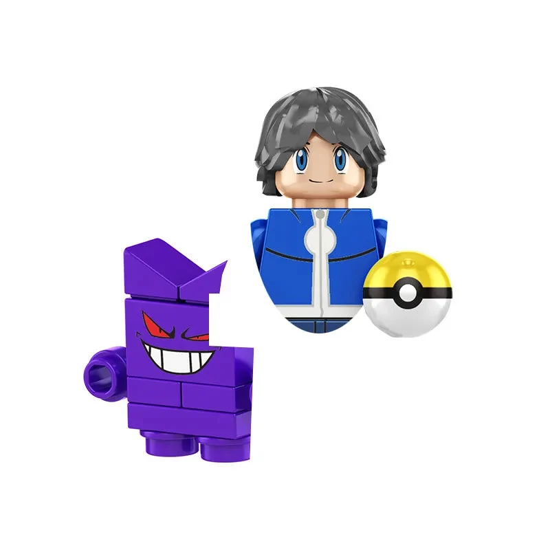 Figurines de dresseurs Pokémon Mini-Block avec Pokeball