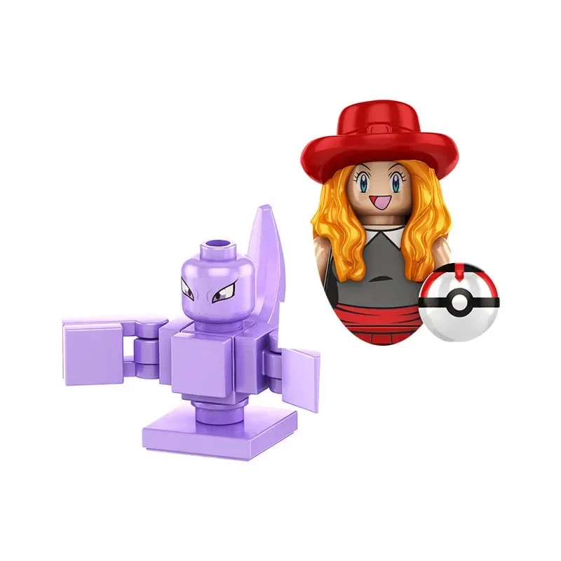 Figurines de dresseurs Pokémon Mini-Block avec Pokeball