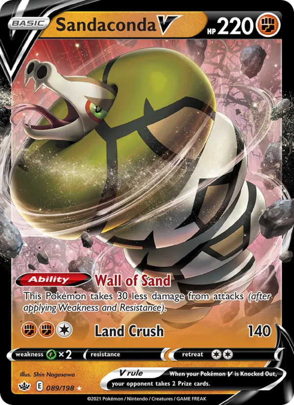 Dunaconda V 89/198 — SWSH6 – Chilling Reign — Carte Pokémon anglaise