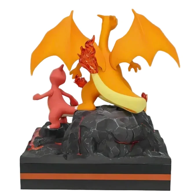 Charmander, Glutexo, Reptincel, Charizard, figurine de la famille d'évolution de Charizard