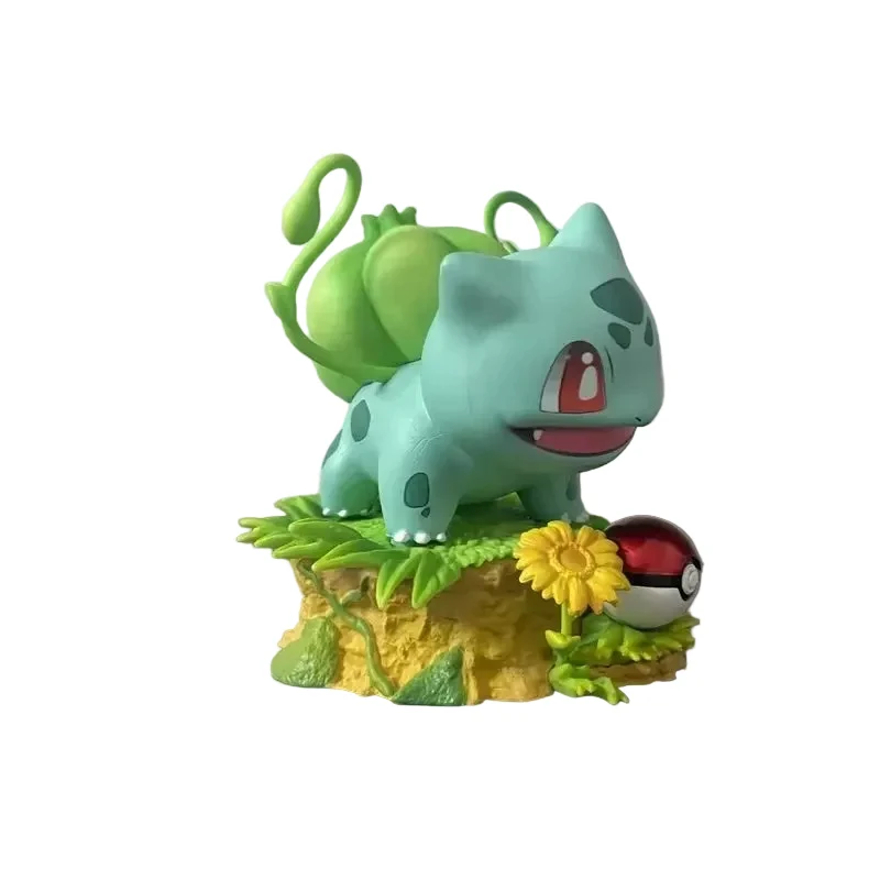 Figurine Bulbizarre mignonne avec petite Poké Ball - Deako, figurine de collection d'environ 10 cm