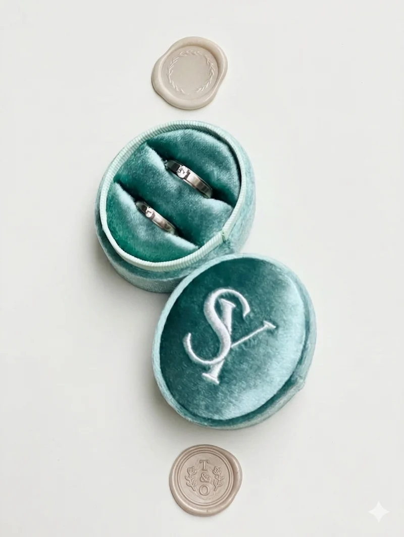 Forever Initial Velvet Ring Box