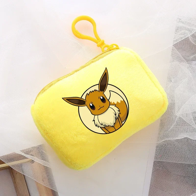 Portefeuille en peluche Pokémon pour enfants avec clip