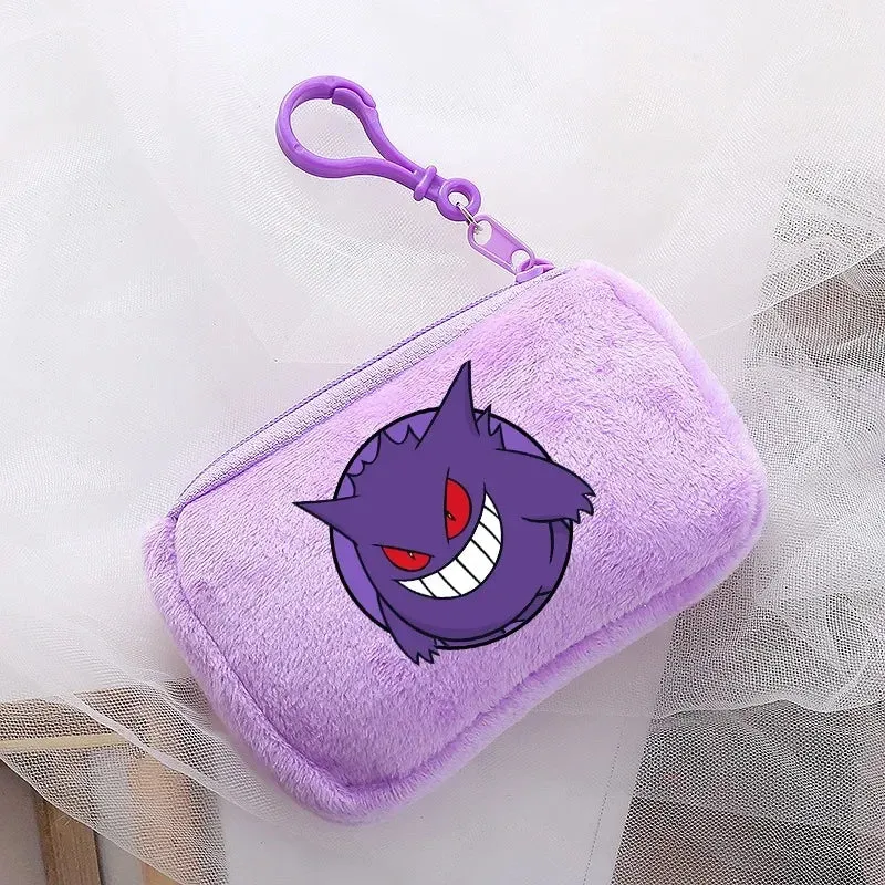 Portefeuille en peluche Pokémon pour enfants avec clip