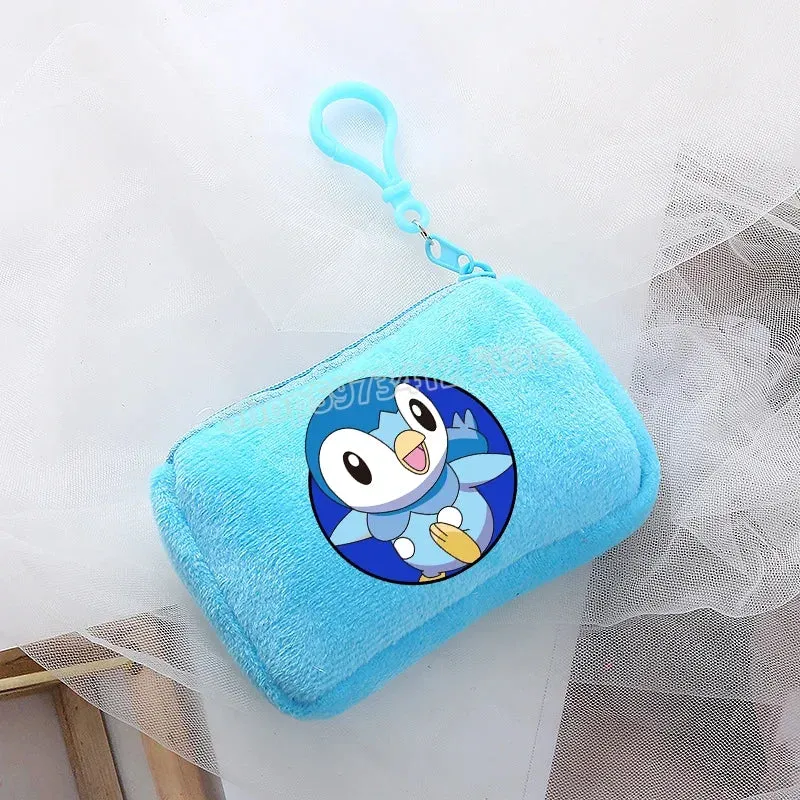 Portefeuille en peluche Pokémon pour enfants avec clip