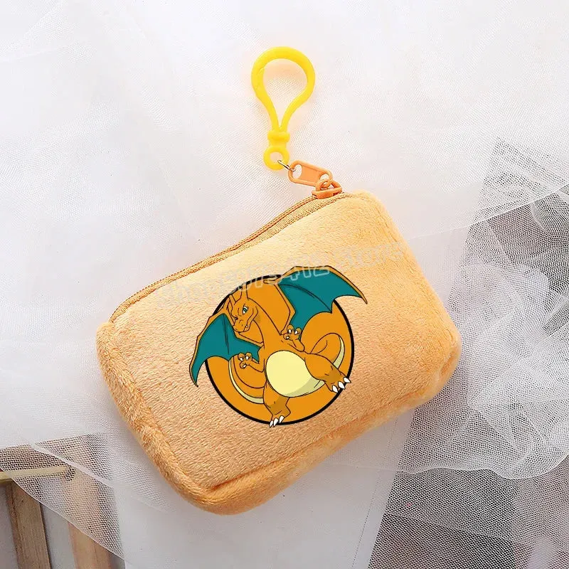 Portefeuille en peluche Pokémon pour enfants avec clip