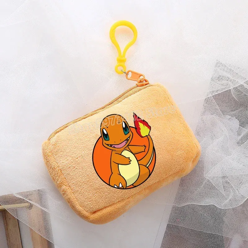 Portefeuille en peluche Pokémon pour enfants avec clip