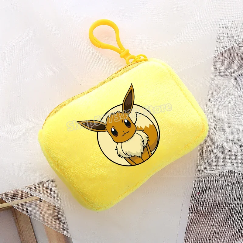 Portefeuille en peluche Pokémon pour enfants avec clip