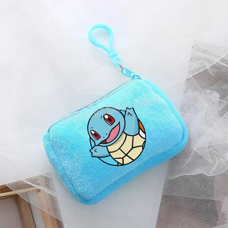 Portefeuille en peluche Pokémon pour enfants avec clip