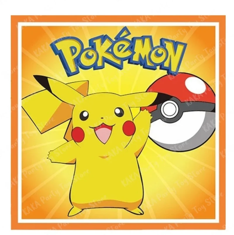 Serviettes avec motif Pokémon pour anniversaire, fête, etc.