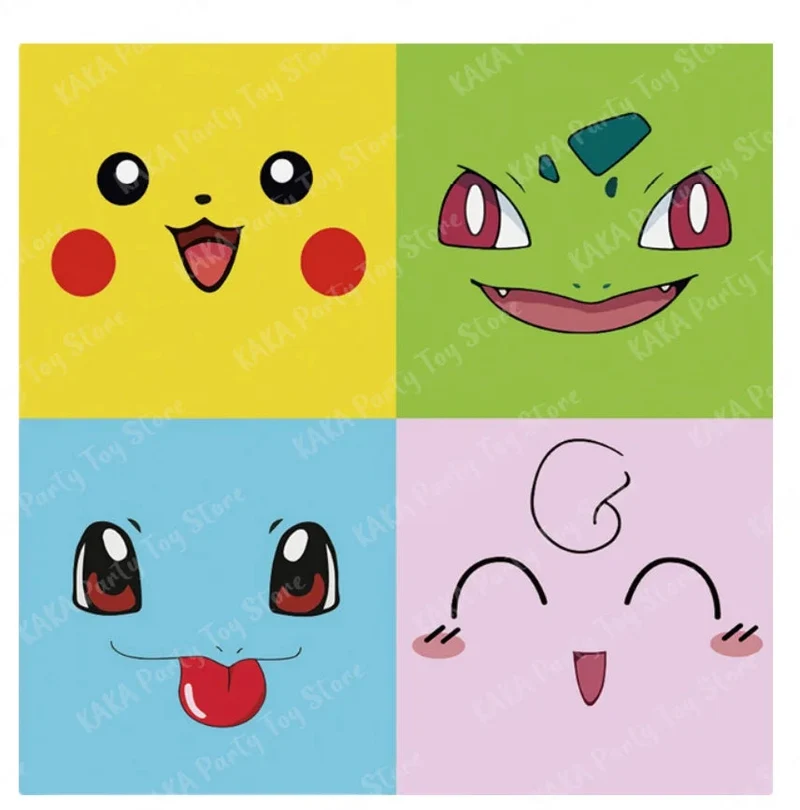 Serviettes avec motif Pokémon pour anniversaire, fête, etc.