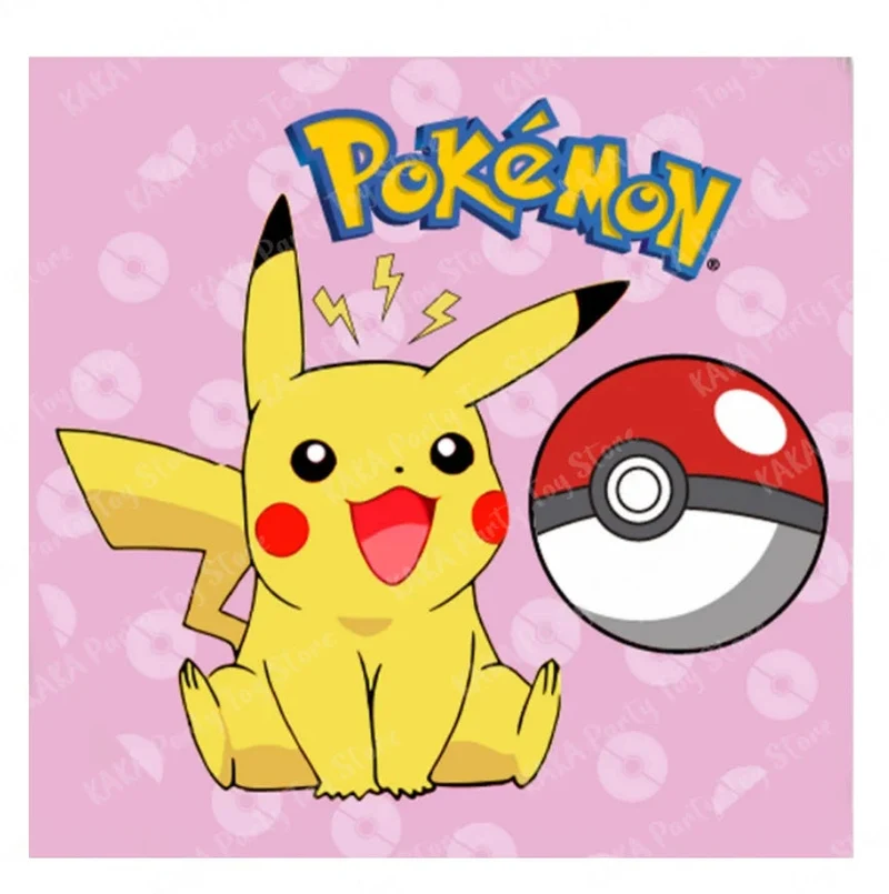 Serviettes avec motif Pokémon pour anniversaire, fête, etc.