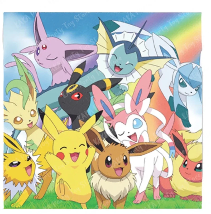 Serviettes avec motif Pokémon pour anniversaire, fête, etc.