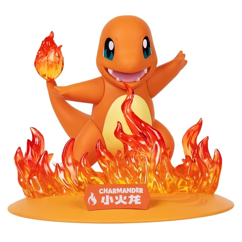 Figurines Pokémon de départ colorées Salamèche, Carapuce ou Bulbizarre (env. 12-14 cm)