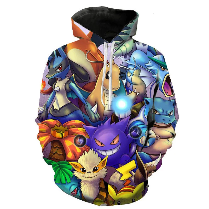 Pull à capuche Pokémon coloré et coloré dans de nombreux motifs.