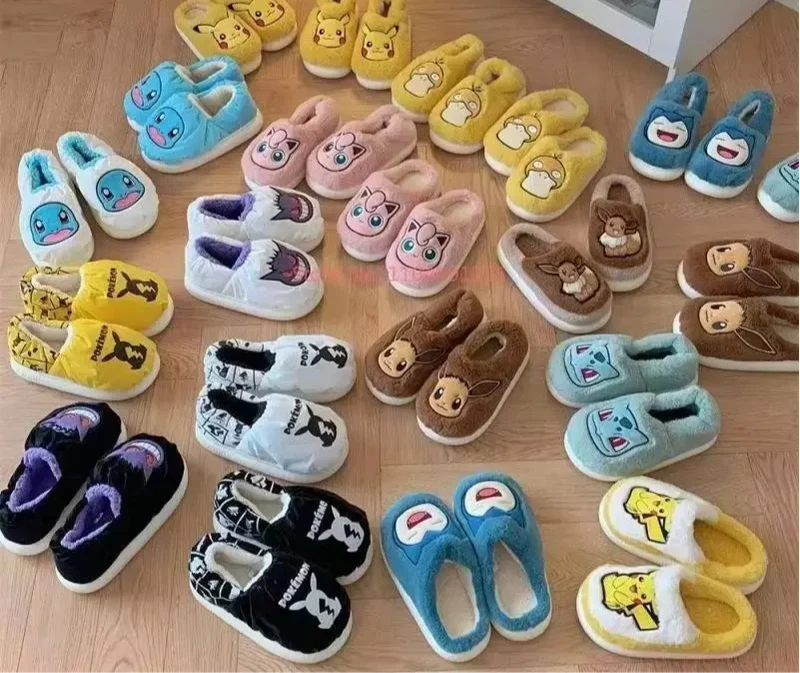 Chaussons enfants Fluffy Évoli, Bulbasaur, Pikachu