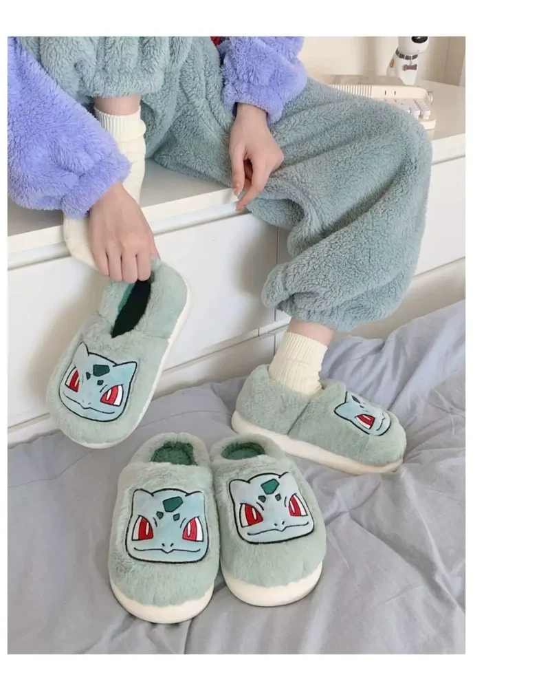 Chaussons enfants Fluffy Évoli, Bulbasaur, Pikachu