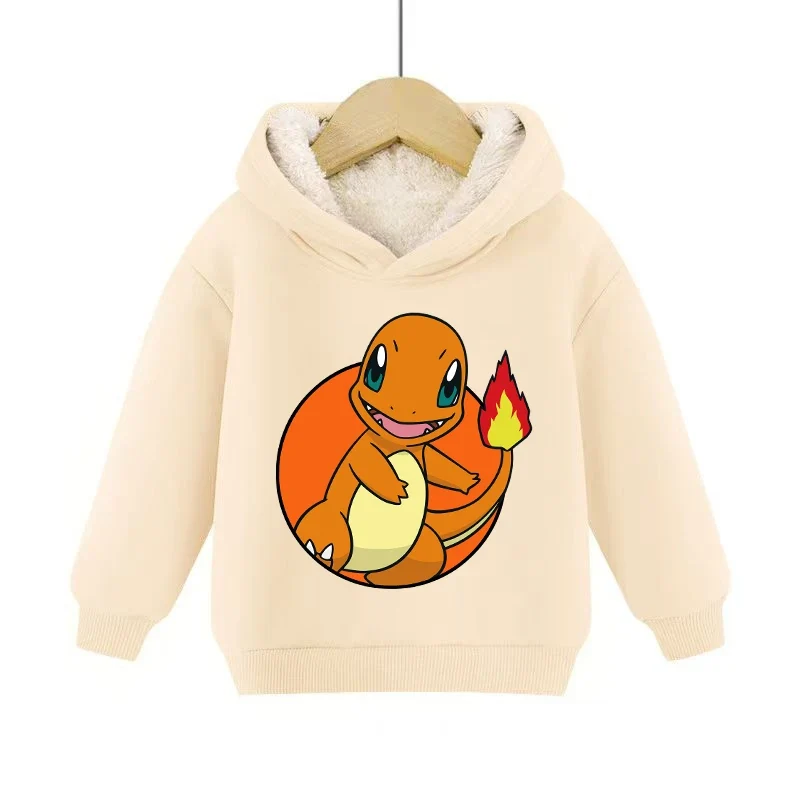 Sweats à capuche pullies enfant doublés chauds à motifs Pokémon