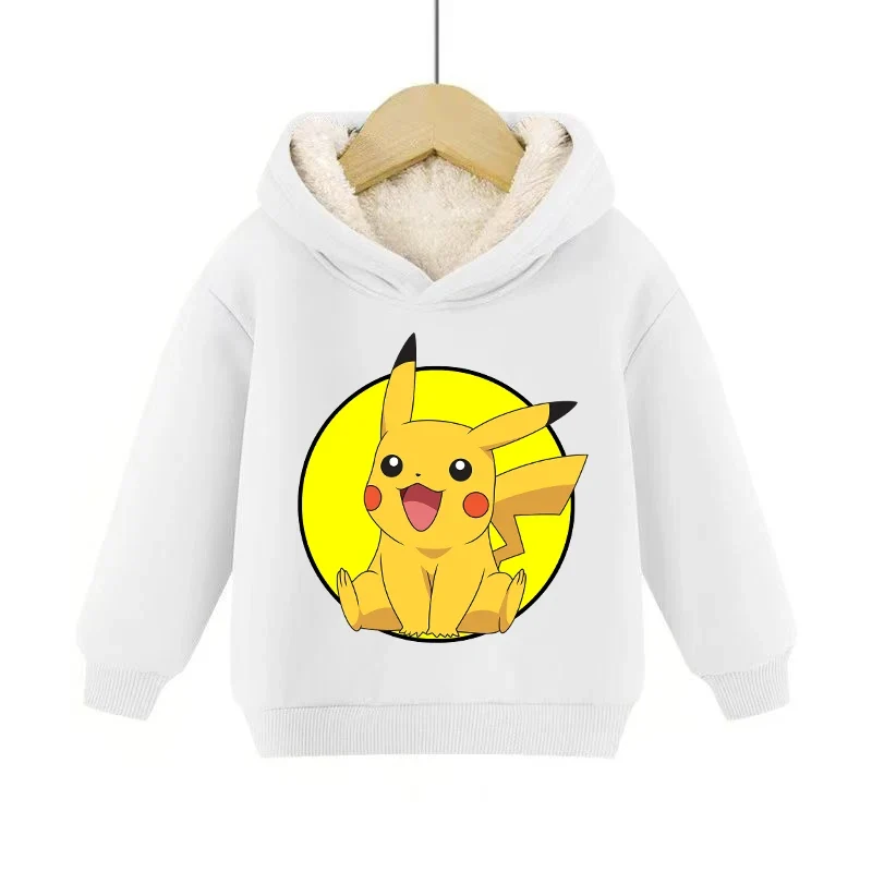Sweats à capuche pullies enfant doublés chauds à motifs Pokémon