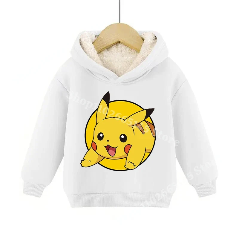Sweats à capuche pullies enfant doublés chauds à motifs Pokémon