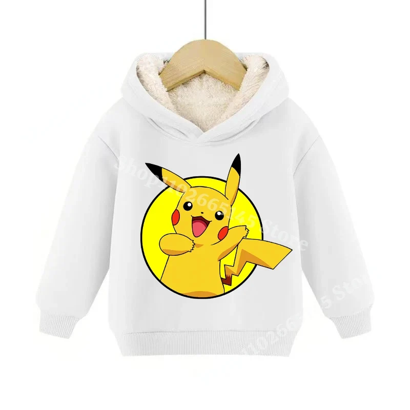Sweats à capuche pullies enfant doublés chauds à motifs Pokémon