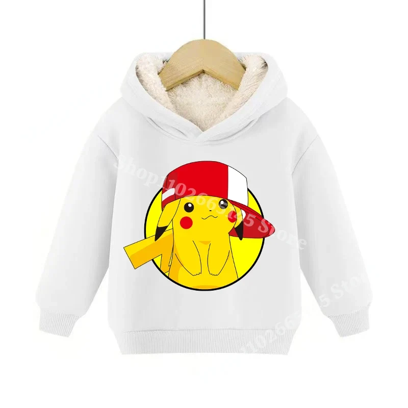 Sweats à capuche pullies enfant doublés chauds à motifs Pokémon