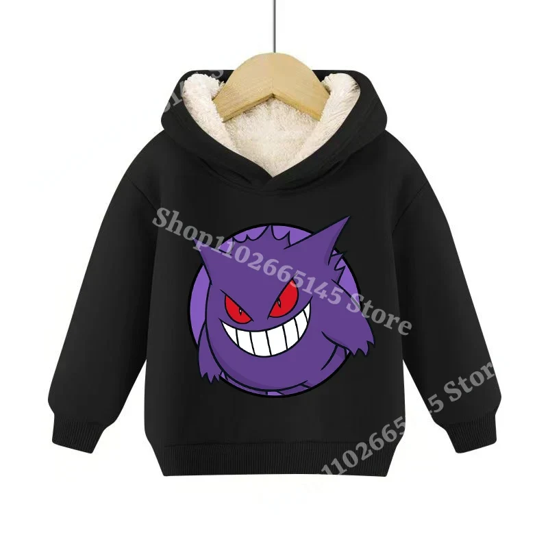 Sweats à capuche pullies enfant doublés chauds à motifs Pokémon